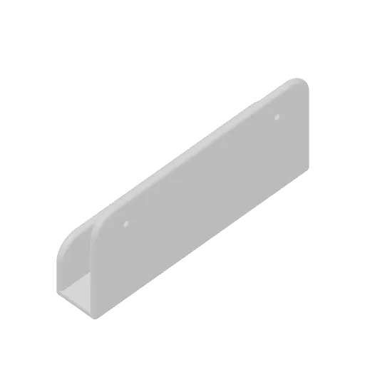 Render of the wall-mounted Now Playing model: a narrow U-shaped channel with a taller back.